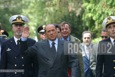VENEZIA 14/05/03 - CERIMONIA DI INIZIO LAVORI SISTEMA MOSE PER LA DIFESA DI VENEZIA DALLE ACQUE ALTE IL PRESIDENTE DEL CONSIGLIO ON. SILVIO BERLUSCONI  ©Graziano Arici/Rosebud2 / DIGA