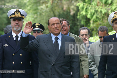 VENEZIA 14/05/03 - CERIMONIA DI INIZIO LAVORI SISTEMA MOSE PER LA DIFESA DI VENEZIA DALLE ACQUE ALTE  IL PRESIDENTE DEL CONSIGLIO ON. SILVIO BERLUSCONI ©Graziano Arici/Rosebud2 / DIGA