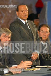 VENEZIA 14/05/03 - CERIMONIA DI INIZIO LAVORI SISTEMA MOSE PER LA DIFESA DI VENEZIA DALLE ACQUE ALTE IL PRESIDENTE DEL CONSIGLIO ON. SILVIO BERLUSCONI  ©Graziano Arici/Rosebud2 / DIGA