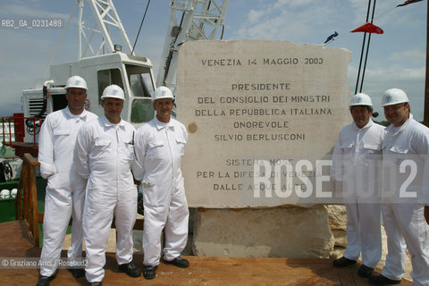 VENEZIA 14/05/03 - CERIMONIA DI INIZIO LAVORI SISTEMA MOSE PER LA DIFESA DI VENEZIA DALLE ACQUE ALTE ©Graziano Arici/Rosebud2 / DIGA