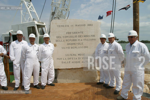 VENEZIA 14/05/03 - CERIMONIA DI INIZIO LAVORI SISTEMA MOSE PER LA DIFESA DI VENEZIA DALLE ACQUE ALTE ©Graziano Arici/Rosebud2 / DIGA