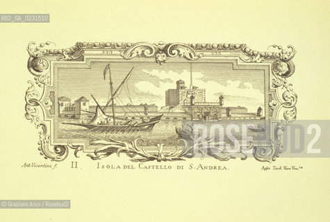 Caption: Nome:..VEDUTA PROSPETTICA DELLISOLA DI SANTANDREA....Localizzazione:..VENEZIA / ISOLA DI SANTANDREA  / LAGUNA NORD..VENICE / THE ISLE OF SANTANDREA / THE NORTH LAGOON..Soggetto:..VEDUTA PROSPETTICA DELLISOLA DI SANTANDREA / STAMPA..PERSPECTIVE VIEW OF THE ISLE OF SANTANDREA / PRINT..Cronologia:..SEC. XVIII / 1738-1740..XVIIIth CENTURY / 1738-1740..Autore:......Stile:......Editori Stampatori:..Incisore ANTONIO VISENTINI / Stampatore TEODORO VIERO..Etcher ANTONIO VISENTINI / Printer TEODORO VIERO....Committenza:......Materia e Tecnica:..ACQUAFORTE..ETCHING..Collocazione:......Note:..TAVOLA NR. II INSERITA NEL VOLUMETTO ISOLARIO VENETO ovvero PROSPETTIVE DI XX ISOLE SITUATE INTORNO ALLA CITTÀ DI VENEZIA / STAMPA DEL 1777..PLATE NR. II OF THE VOLUME THE VENICE ISLANDS or PERSPECTIVE OF XX ISLANDS SITUATED ROUND THE CITY OF VENICE ..Riproduzione Fotografica:..Graziano Arici/Rosebud2 ...Copyright:..Graziano Arici / rosebud2/....Data:..1993....Costo:..A....Key:..ISOLE ABBANDONATE / STAMPE..UNINHABITED ISLANDS / PRINTS