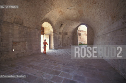 Caption: Nome:..ISOLA DI SANTANDREA: IL FORTE....Localizzazione:..VENEZIA / ISOLA DI SANTANDREA  / LAGUNA NORD..VENICE / THE ISLE OF SANTANDREA / THE NORTH LAGOON..Soggetto:..ISOLA DI SANTANDREA / IL FORTE..THE ISLE OF SANTANDREA / THE FORT..Cronologia:..SEC. XVI SECONDO QUARTO / 1543..XVIth CENTURY / 1543..Autore:..MICHELE SANMICHIELI (1484-1559)....Stile:......Editori Stampatori:......Committenza:..SIGNORIA DI VENEZIA CON DECRETO DEL 23 DICEMBRE 1534..SIGNORIA OF VENICE WITH DECREE OF 23 DECEMBER 1534..Materia e Tecnica:......Collocazione:......Note:..LISOLA OSPITA LE CASERME DEL REGGIMENTO LAGUNARI SERENISSIMA / QUI VI FU PREPARATO IL VOLO SU VIENNA DI GABRIELE DANNUNZIO IL 9 AGOSTO DEL 1918..THE ISLAND IS THE SEAT OF THE LAGUNARI SERENISSIMA REGIMENT / HERE, GABRIELE DANNUNZIO ORGANISED THE FLIGHT TO VIENNA ON 9 AUGUST 1918 ..Riproduzione Fotografica:..Graziano Arici/Rosebud2 ...Copyright:..Graziano Arici / rosebud2/....Data:..1999....Costo:..A....Key:..ISOLE ABBANDONATE..UNINHABITED ISLANDS