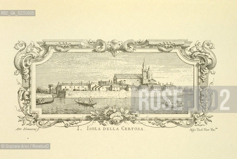 Caption: Nome:..ISOLA DELLA CERTOSA....Localizzazione:..VENEZIA / ISOLA DELLA CERTOSA / LAGUNA NORD..VENICE / THE ISLE OF CERTOSA / THE NORTH LAGOON..Soggetto:..STAMPA / VEDUTA PROSPETTICA DELLISOLA DELLA CERTOSA..PRINT / PERSPECTIVE VIEW OF THE ISLE OF CERTOSA..Cronologia:..SEC. XVIII / 1738-1740  ..XVIIIth CENTURY / 1738-1740..Autore:......Stile:......Editori Stampatori:..Incisore ANTONIO VISENTINI / Stampatore TEODORO VIERO..Etcher ANTONIO VISENTINI / Printer TEODORO VIERO..Committenza:......Materia e Tecnica:..ACQUAFORTE..ETCHING..Collocazione:......Note:..TAVOLA NR. I INSERITA NEL VOLUMETTO ISOLARIO VENETO ovvero PROSPETTIVE DI XX ISOLE SITUATE INTORNO ALLA CITTÀ DI VENEZIA / STAMPA DEL 1777..PLATE NR. I OF THE VOLUME THE VENICE ISLANDS or PERSPECTIVE OF XX ISLANDS SITUATED ROUND THE CITY OF VENICE ..Riproduzione Fotografica:..Graziano Arici/Rosebud2 ...Copyright:..Graziano Arici / rosebud2/....Data:..1993....Costo:..A....Key:..STAMPE / ISOLE ABBANDONATE..PRINTS / UNINHABITED ISLANDS