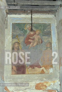Caption: Nome:..ISOLA DEL LAZZARETTO VECCHIO....Localizzazione:..VENEZIA / ISOLA DEL LAZZARETTO VECCHIO / LAGUNA SUD..VENICE / THE ISLE OF LAZZARETTO VECCHIO / THE SOUTH LAGOON..Soggetto:..ISOLA DEL LAZZARETTO VECCHIO / AFFRESCO / MADONNA CON BAMBINO, SAN CRISTOFORO E SAN SEBASTIANO..THE ISLE OF LAZZARETTO VECCHIO / FRESCO..Cronologia:......Autore:.. ....Stile:......Editori Stampatori:......Committenza:......Materia e Tecnica:......Collocazione:......Note:..NEL 1423 SCOPPIO LA PESTE IN CITTA E LISOLA VENNE TRASFORMATA IN LAZZARETTO ..WITH THE 1423 PLAGUE THE ISLAND BECAME LAZZARETTO  (QUARANTINE STATION)..Riproduzione Fotografica:..Graziano Arici/Rosebud2 ...Copyright:..Graziano Arici / rosebud2/....Data:..1993....Costo:..A....Key:..ISOLE ABBANDONATE / AFFRESCHI..UNINHABITED ISLANDS / FRESCOS