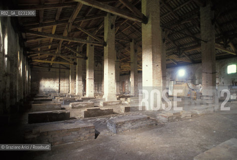 Caption: Nome:..ISOLA DEL LAZZARETTO NUOVO: TEZON GRANDE....Localizzazione:..VENEZIA / ISOLA DEL LAZZARETTO NUOVO / LAGUNA NORD..VENICE / THE ISLE OF LAZZARETTO NUOVO / THE NORTH LAGOON..Soggetto:..ISOLA DEL LAZZARETTO NUOVO / INTERNO DI UN EDIFICIO / TEZON GRANDE..THE ISLE OF LAZZARETTO NUOVO / INTERIOR OF A BUILDING ..Cronologia:......Autore:.. ....Stile:......Editori Stampatori:......Committenza:......Materia e Tecnica:......Collocazione:......Note:..NEL XV SEC. DIVENTA LAZZARETTO PER LESPURGO DELLE MERCI E SUCCESSIVAMENTE DELLE PERSONE SOSPETTE DI CONTAGIO. DOPO LA PESTILENZA DEL XVI SEC. VIENE ABBANDONATA E NEL 1800 DIVENTA ZONA MILITARE ..THE ISLAND BECAME A QUARANTINE STATION IN XVth CENTURY, FIRST FOR GOODS AND LATER FOR INDIVIDUALS SUSPECTED OF BEING INFECTED. AFTER THE PLAGUES OF THE XVIth CENTURY, THE ISLAND WAS ABANDONED AND IT BECAME A MILITARY POST IN 1800 ..Riproduzione Fotografica:..Graziano Arici/Rosebud2 ...Copyright:..Graziano Arici / rosebud2/....Data:..1992....Costo:..A....Key:..ISOLE ABBANDONATE..UNINHABITED ISLANDS