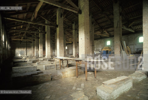 Caption: Nome:..ISOLA DEL LAZZARETTO NUOVO: TEZON GRANDE....Localizzazione:..VENEZIA / ISOLA DEL LAZZARETTO NUOVO / LAGUNA NORD..VENICE / THE ISLE OF LAZZARETTO NUOVO / THE NORTH LAGOON..Soggetto:..ISOLA DEL LAZZARETTO NUOVO / INTERNO DI UN EDIFICIO / TEZON GRANDE..THE ISLE OF LAZZARETTO NUOVO / INTERIOR OF A BUILDING ..Cronologia:......Autore:.. ....Stile:......Editori Stampatori:......Committenza:......Materia e Tecnica:......Collocazione:......Note:..NEL XV SEC. DIVENTA LAZZARETTO PER LESPURGO DELLE MERCI E SUCCESSIVAMENTE DELLE PERSONE SOSPETTE DI CONTAGIO. DOPO LA PESTILENZA DEL XVI SEC. VIENE ABBANDONATA E NEL 1800 DIVENTA ZONA MILITARE ..THE ISLAND BECAME A QUARANTINE STATION IN XVth CENTURY, FIRST FOR GOODS AND LATER FOR INDIVIDUALS SUSPECTED OF BEING INFECTED. AFTER THE PLAGUES OF THE XVIth CENTURY, THE ISLAND WAS ABANDONED AND IT BECAME A MILITARY POST IN 1800 ..Riproduzione Fotografica:..Graziano Arici/Rosebud2 ...Copyright:..Graziano Arici / rosebud2/....Data:..1992....Costo:..A....Key:..ISOLE ABBANDONATE..UNINHABITED ISLANDS