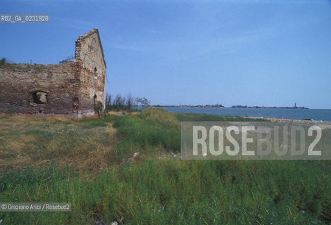 Caption: Nome:..ISOLA DI MADONNA DEL MONTE: RESTI DI UN EDIFICIO....Localizzazione:..VENEZIA / ISOLA DI MADONNA DEL MONTE / LAGUNA NORD..VENICE / THE ISLE OF MADONNA DEL MONTE  / THE NORTH LAGOON..Soggetto:..ISOLA DI MADONNA DEL MONTE / RESTI DI UN EDIFICIO ..THE ISLE OF MADONNA DEL MONTE  / REMAINS OF A BUILDING    ..Cronologia:......Autore:.. ....Stile:......Editori Stampatori:......Committenza:......Materia e Tecnica:......Collocazione:......Note:..NEL1303 FU COSTRUITO UN CONVENTO / LISOLA VENNE TRASFORMATA IN POLVERIERA ALLINIZIO DEL XX° SECOLO..IN 1303 A CONVENT WAS BUILT  / THE ISLAND WAS CONVERTED INTO A POWDER MAGAZINE AT THE BEGINNING OF THE XXth CENTURY..Riproduzione Fotografica:..Graziano Arici/Rosebud2 ...Copyright:..Graziano Arici / rosebud2/....Data:..1993....Costo:..A....Key:..ISOLE ABBANDONATE..UNINHABITED ISLANDS