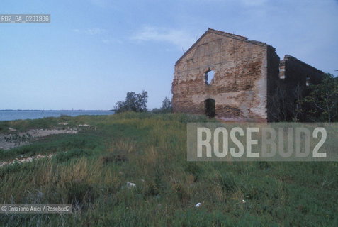 Caption: Nome:..ISOLA DI MADONNA DEL MONTE: RESTI DI UN EDIFICIO....Localizzazione:..VENEZIA / ISOLA DI MADONNA DEL MONTE / LAGUNA NORD..VENICE / THE ISLE OF MADONNA DEL MONTE  / THE NORTH LAGOON..Soggetto:..ISOLA DI MADONNA DEL MONTE / RESTI DI UN EDIFICIO ..THE ISLE OF MADONNA DEL MONTE  / REMAINS OF A BUILDING    ..Cronologia:......Autore:.. ....Stile:......Editori Stampatori:......Committenza:......Materia e Tecnica:......Collocazione:......Note:..NEL1303 FU COSTRUITO UN CONVENTO / LISOLA VENNE TRASFORMATA IN POLVERIERA ALLINIZIO DEL XX° SECOLO..IN 1303 A CONVENT WAS BUILT  / THE ISLAND WAS CONVERTED INTO A POWDER MAGAZINE AT THE BEGINNING OF THE XXth CENTURY..Riproduzione Fotografica:..Graziano Arici/Rosebud2 ...Copyright:..Graziano Arici / rosebud2/....Data:..1993....Costo:..A....Key:..ISOLE ABBANDONATE..UNINHABITED ISLANDS