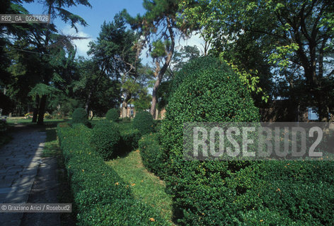 Caption: Nome:..ISOLA DI SAN SERVOLO....Localizzazione:..VENEZIA / ISOLA DI SAN SERVOLO / LAGUNA SUD..VENICE / THE ISLE OF SAN SERVOLO / THE SOUTH  LAGOON..Soggetto:..ISOLA DI SAN SERVOLO GIARDINO..THE ISLE OF SAN SERVOLO..Cronologia:......Autore:......Stile:......Editori Stampatori:......Committenza:......Materia e Tecnica:......Collocazione:......Note:..DAL 1734 DIVENNE RICOVERO PER MALATTIE MENTALI FINO AL 1979 / DAL1982 OSPITA LA SCUOLA EUROPEA DI ONCOLOGIA E IL CENTRO EUROPEO PER RESTAURATORI / DAL 1996 E SEDE DELLA VENICE INTERNATIONAL UNIVERSITY / RIUSO..FROM 1734 TO 1979 IT WAS USED AS A MENTAL HOSPITAL / IN 1982  IT BECAME THE SEAT OF EUROPEAN SCHOOL OF ONCOLOGY  AND  OF THE EUROPEAN  CENTRE FOR RESTORERS / IN 1996 IT BECAME THE SEAT OF THE VENICE INTERNATIONAL UNIVERSITY /  RE-USE ..Riproduzione Fotografica:..Graziano Arici/Rosebud2 ...Copyright:..Graziano Arici / rosebud2/....Data:..1993....Costo:..A....Key:..ISOLE ABBANDONATE..UNINHABITED ISLANDS