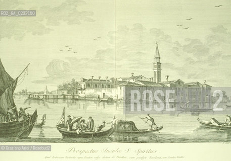 Caption: Nome:..VEDUTA PROSPETTICA DELLISOLA DI SANTO SPIRITO....Localizzazione:..VENEZIA / ISOLA DI SANTO SPIRITO / LAGUNA SUD..VENICE / THE ISLE OF SANTO SPIRITO / THE SOUTH LAGOON..Soggetto:..VEDUTA PROSPETTICA DELL ISOLA DI SANTO SPIRITO / STAMPA ..PERSPECTIVE VIEW OF THE ISLE OF SANTO SPIRITO / PRINT..Cronologia:..SEC. XVIII ..XVIIIth ..Autore:..TIRONI FRANCESCO....Stile:......Editori Stampatori:..Editore LUDOVICO FURLANETTO Incisore ANTONIO SANDI ..Publisher LUDOVICO FURLANETTO  Etcher ANTONIO SANDI ..Committenza:......Materia e Tecnica:......Collocazione:......Note:..NEL XII SEC. FURONO COSTRUITI UNA CHIESA, UN CONVENTO E LOSPEDALE / DALLINIZIO DEL 1800 FINO ALLA SECONDA GUERRA MONDIALE LISOLA VENNE UTILIZZATA COME DEPOSITO DI MUNIZIONI..IN XIIth CENTURY A CHURCH , A CONVENT AND THE HOSPITAL WERE BUILT /  FROM THE EARLY  1800 UNTIL THE SECOND WORLD WAR THE ISLAND WAS  USED FOR THE STORAGE OF MUNITIONS..Riproduzione Fotografica:..Graziano Arici/Rosebud2 ...Copyright:..Graziano Arici / rosebud2/....Data:..1993....Costo:..A....Key:..ISOLE ABBANDONATE / STAMPE..UNINHABITED ISLANDS / PRINTS