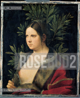 GIORGIONE - VENEZIA 31 OTTOBRE 2003 -MOSTRA LE MARAVIGLIE DELLARTE  GALLERIE DELLACCADEMIA.Ritratto femminile (Laura).Tela incollata su tavola, cm. 41 x 33,6.Vienna, Kunsthistorisches Museum.Archivio Graziano Arici © Fotoatelier Stefan Zeisler, Kunsthistorisches Museum, Vienna.La cessione dei diritti si intende per quanto di nostra competenza; non comprende invece le eventuali spese relative a diritti che potranno essere richiesti dagli Enti o Persone a cui appartengono le opere riprese. Tali costi, ove neccessari, e lÕespletamento di qualsivoglia pratica di richiesta di permessi e autorizzazioni sono esclusivamente  a  carico del committente..
