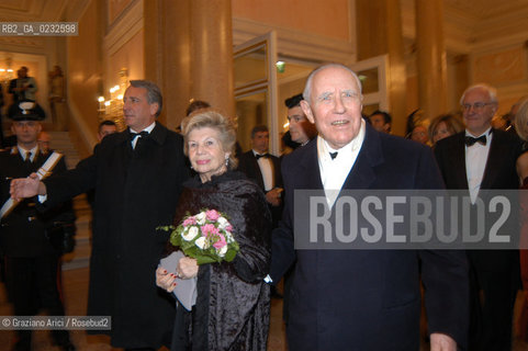 VENEZIA 14/12/03 - INAUGURAZIONE DEL GRAN TEATRO LA FENICEIL PRESDIDENTE DELLA REPUBBLICA CARLO AZEGLIO CIAMPI CON LA MOGLIE FRANCA.- ©Graziano Arici/Rosebud2