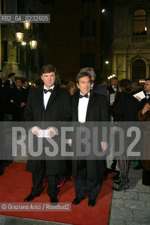 VENEZIA 14/12/03 - INAUGURAZIONE DEL GRAN TEATRO LA FENICE IL PRESIDENTE DELLA RAI FLAVIO CATTANEO CON IL DIRETTORE DEL TG1 FABRIZIO DEL NOCE. .- ©Graziano Arici/Rosebud2