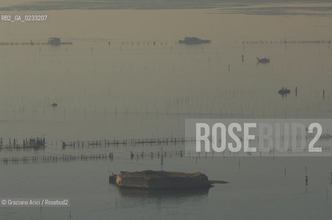 VENEZIA 11 GENNAIO 2006 - FOTO AEREA DELLA LAGUNA CON OTTAGONO ©Graziano Arici/Rosebud2 AEREA.