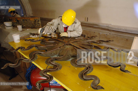 VENEZIA 23 GENNAIO 2006 - LAVORI DI RESTAURO DELLA TORRE DELLOROLOGIO ©Graziano Arici/Rosebud2 BRANDOLIN & DOTTOR