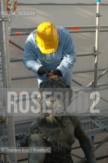 VENEZIA 25 GENNAIO 2006 - LAVORI DI RESTAURO DELLA TORRE DELLOROLOGIO ©Graziano Arici/Rosebud2 BRANDOLIN & DOTTOR