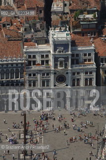 VENEZIA 13/06/06 FOTO AEREE VENEZIA  PIAZZA S.MARCO E TORRE OROLOGIO ©Graziano Arici/Rosebud2