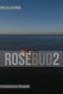 VENEZIA 10/10/06 FOTO AEREE AI LAVORI IN CORSO  PER LA RICOSTRUZIONE BARENE  MILLECAMPI PESCA ©Graziano Arici/Rosebud2 CONSORZIO VENEZIA NUOVA LAGUNA