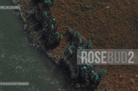 VENEZIA 10/10/06 FOTO AEREE AI LAVORI IN CORSO  PER LA RICOSTRUZIONE BARENE  BARENE CORNIO ©Graziano Arici/Rosebud2 CONSORZIO VENEZIA NUOVA LAGUNA