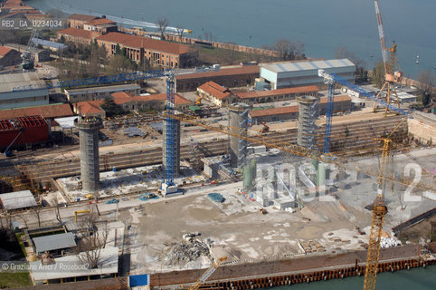 VENEZIA 13/03/08 FOTO AEREE ARSENALE DI VENEZIA E BACINI DI CARENAGGIO ©Graziano Arici/Rosebud2