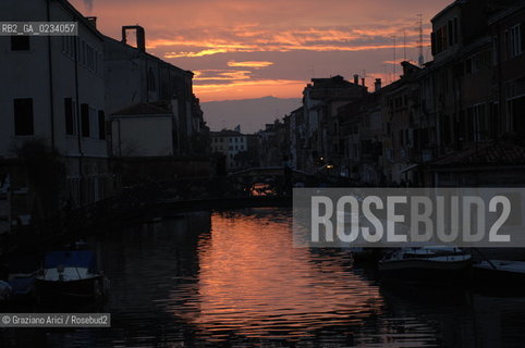 VENEZIA - APRILE 2008 - RIO DEGLI ORMESINI  E DI S.GIROLAMO AL TRAMONTO ©Graziano Arici/Rosebud2 CANALE