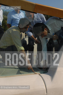VENICE 2/09/08 - THE ARCHITECT SANTIAGO CALATRAVA DESIGNER OF THE NEW 4TH BRIDGE ON GRAND CANAL IN VENICE   © MARTA BUSO/ARICI/GRAZIANERI ARCHITETTO ARCHITETTURA PONTE