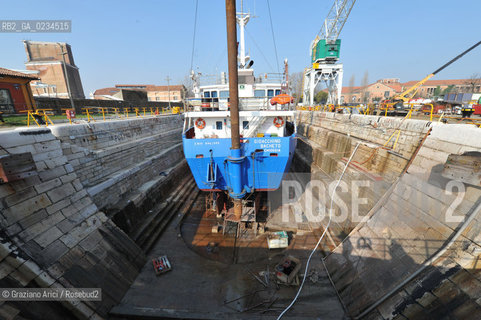 VENEZIA,24.02.2009. LAVORI DI RESTAURO E RISTRUTTURAZIONE DELLARSENALE BACINO 1 ©Graziano Arici/Rosebud2 CONSORZIO VENEZIA NUOVA
