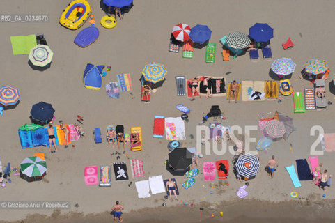 VENEZIA LUGLIO 2009 - FOTO AEREA DELLA SPIAGGIA DI CAVALLINO JESOLO ©Graziano Arici/Rosebud2 MARE