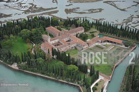 Venice 14/9/2009-  barene con S.Francesco del Deserto foto aerea ©Graziano Arici/Rosebud2