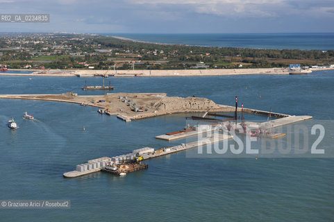 VENEZIA 15/10/09 FOTO AEREE AI LAVORI ESEGUITI R IN CORSO A LIDO ©Graziano Arici/Rosebud2 CONSORZIO VENEZIA NUOVA