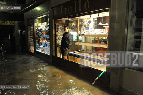 Venice december, 25th 2009 - Exceptional high tide of 1,45 m in Venice during the Christmas night at 4 a.m. ©Graziano Arici/Rosebud2 acqua alta marea