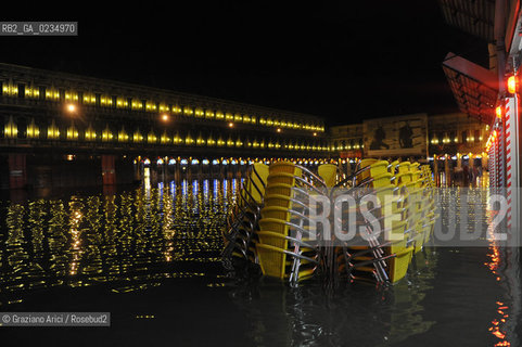 Venice december, 25th 2009 - Exceptional high tide of 1,45 m in Venice during the Christmas night at 4 a.m. ©Graziano Arici/Rosebud2 acqua alta marea