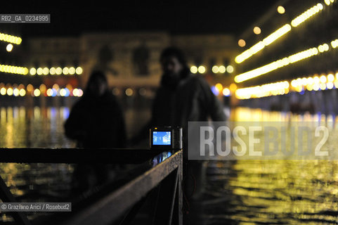 Venice december, 25th 2009 - Exceptional high tide of 1,45 m in Venice during the Christmas night at 4 a.m. ©Graziano Arici/Rosebud2 acqua alta marea
