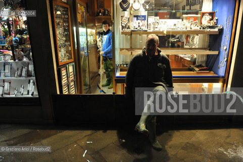 Venice december, 25th 2009 - Exceptional high tide of 1,45 m in Venice during the Christmas night at 4 a.m. ©Graziano Arici/Rosebud2 acqua alta marea