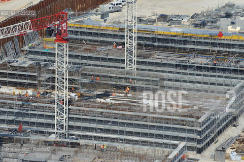 VENEZIA 7 APRILE 2010 - FOTO AEREE DEI LAVORI IN CORSO ALLA BOCCA DI PORTO DI LIDO ©Graziano Arici/Rosebud2  CONSORZIO VENEZIA NUOVA