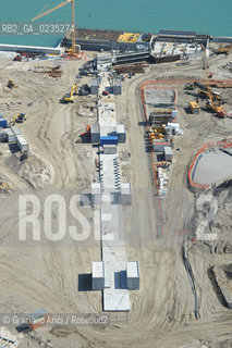 VENEZIA 7 APRILE 2010 - FOTO AEREE DEI LAVORI IN CORSO ALLA BOCCA DI PORTO DI LIDO ©Graziano Arici/Rosebud2  CONSORZIO VENEZIA NUOVA