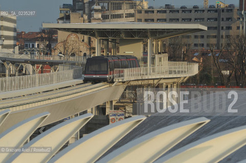 VENEZIA, 23.3.2010. LAVORI IN CORSO AL CANTIERE DEL PEOPLE MOVER PIAZALE ROMA-TRONCHETTO - PROVE DI SICUREZZA ©Graziano Arici/Rosebud2