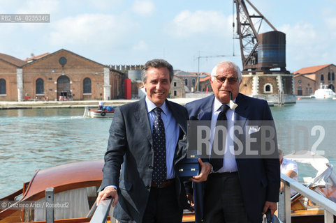 Venice 9/6/10 - Visit of the Veneto Region President Luca Zaia to the Mose system against the High Tide in Venice:  The Magistrato alle Acque President Parizio Cuccioletta with Giampietro Mayerle  ©Graziano Arici/Rosebud2