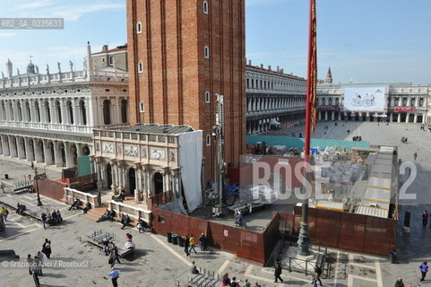VENEZIA 25/3/10 - CANTIERE PER IL RESTAURO DELLE FONDAMENTA DEL CAMPANILE DI S.MARCO ©Graziano Arici/Rosebud2 CONSORZIO VENEZIA NUOVA
