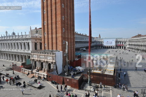 VENEZIA 25/3/10 - CANTIERE PER IL RESTAURO DELLE FONDAMENTA DEL CAMPANILE DI S.MARCO ©Graziano Arici/Rosebud2 CONSORZIO VENEZIA NUOVA
