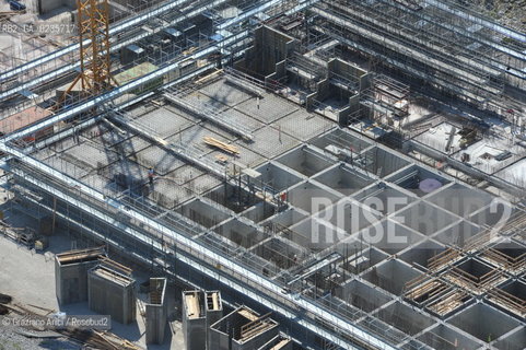 VENEZIA 28/7/10 FOTO AEREE AI LAVORI IN CORSO  PER LA COSTRUZIONE DELLE DIGHE MOBILI ALLA BOCCA DEL PORTO DI CHIOGGIA ©Graziano Arici/Rosebud2