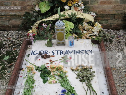 Venice october 2010 - Monumental cemetery in Venice: grave of the composer Igor Stravinsky ©Graziano Arici/Rosebud2