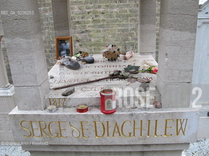 Venice october 2010 - Monumental cemetery in Venice:  grave of the dancer and choreographer Serge Diaghilev Diaghilew coreografo©Graziano Arici/Rosebud2