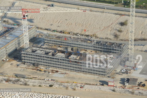 VENEZIA 13/12/10 FOTO AEREE AI LAVORI IN CORSO  PER LA COSTRUZIONE DELLE DIGHE MOBILI ALLA BOCCA DEL PORTO DI LIDO ©Graziano Arici/Rosebud2 CONSORZIO VENEZIA NUOVA