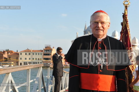 Venice 16/7/11  - The cardinal Angelo Scola with the Major of Veneice Orsoni over the Boat-Bridge in Giudecca Canal for the Redentore Feast festa fuochi dartificio ©Graziano Arici/Rosebud2
