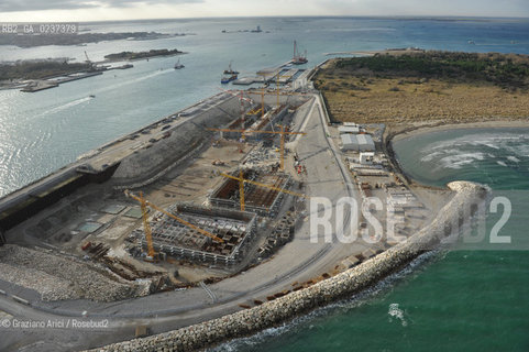 VENEZIA 13/12/10 FOTO AEREE AI LAVORI IN CORSO  PER LA COSTRUZIONE DELLE DIGHE MOBILI ALLA BOCCA DEL PORTO DI CHIOGGIA ©Graziano Arici/Rosebud2 CONSORZIO VENEZIA NUOVA