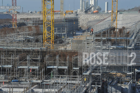 VENEZIA 1/2/11 - LAVORI IN CORSO ALLA BOCCA DI PORTO DI CHIOGGIA ©Graziano Arici/Rosebud2 CONSORZIO VENEZIA NUOVA