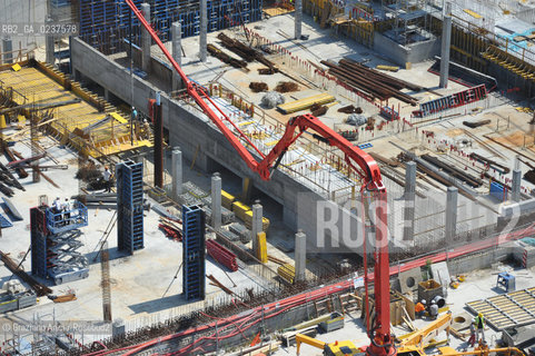 VENEZIA 21 GIUGNO 2011 - FOTO AEREE DEI LAVORI IN CORSO ALLA BOCCA DI PORTO DI MALAMOCCO ©Graziano Arici/Rosebud2  CONSORZIO VENEZIA NUOVA