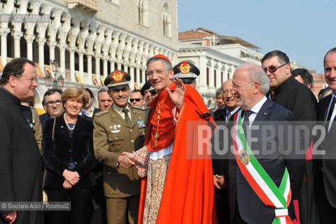 Venice 25/3/12 - The Entrance of the new Patriarch of Venice, the cardinal Francesco Moraglia, in St. March Basilica Luca Zaia Orsoni Zaccariotto cardinale patriarca ©Graziano Arici/Rosebud2